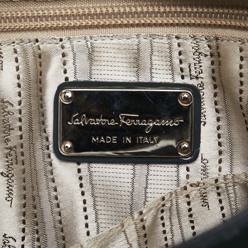 Salvatore Ferragamo Gancini Sofia Patent Leather Handbag