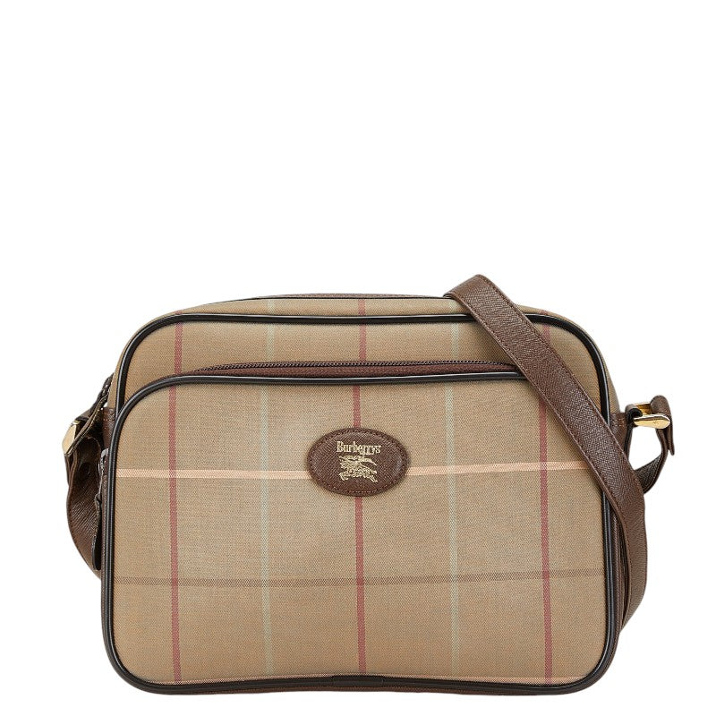 Burberry Canvas Leather Check Shoulder Bag