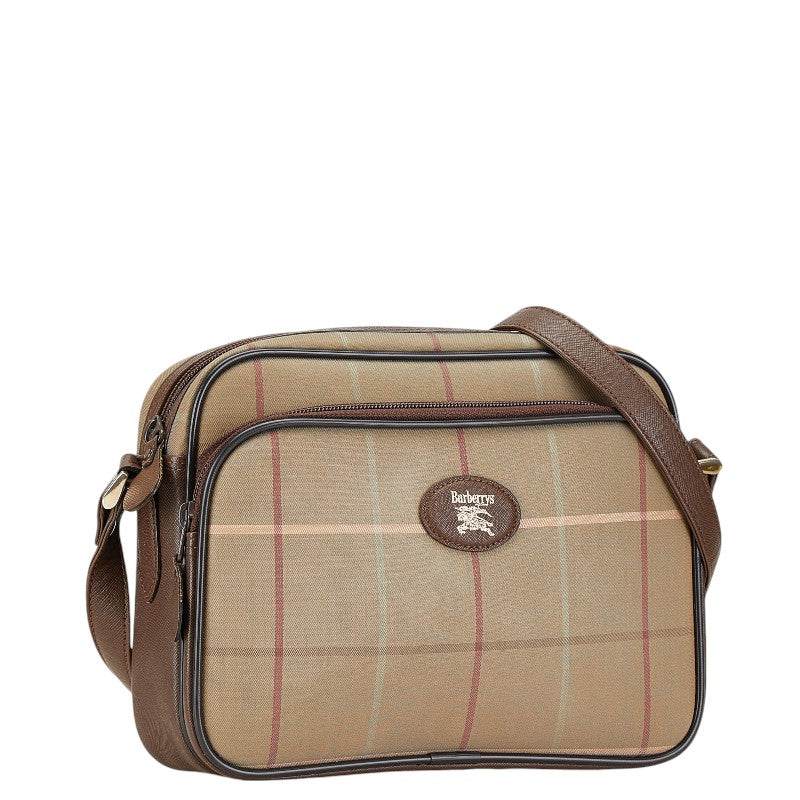 Burberry Canvas Leather Check Shoulder Bag