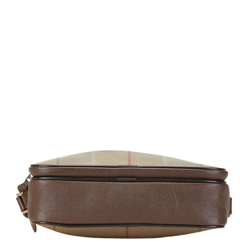 Burberry Canvas Leather Check Shoulder Bag