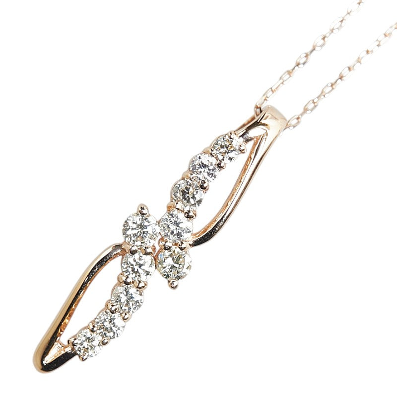 K18PG Pink Gold Diamond Pendant Necklace