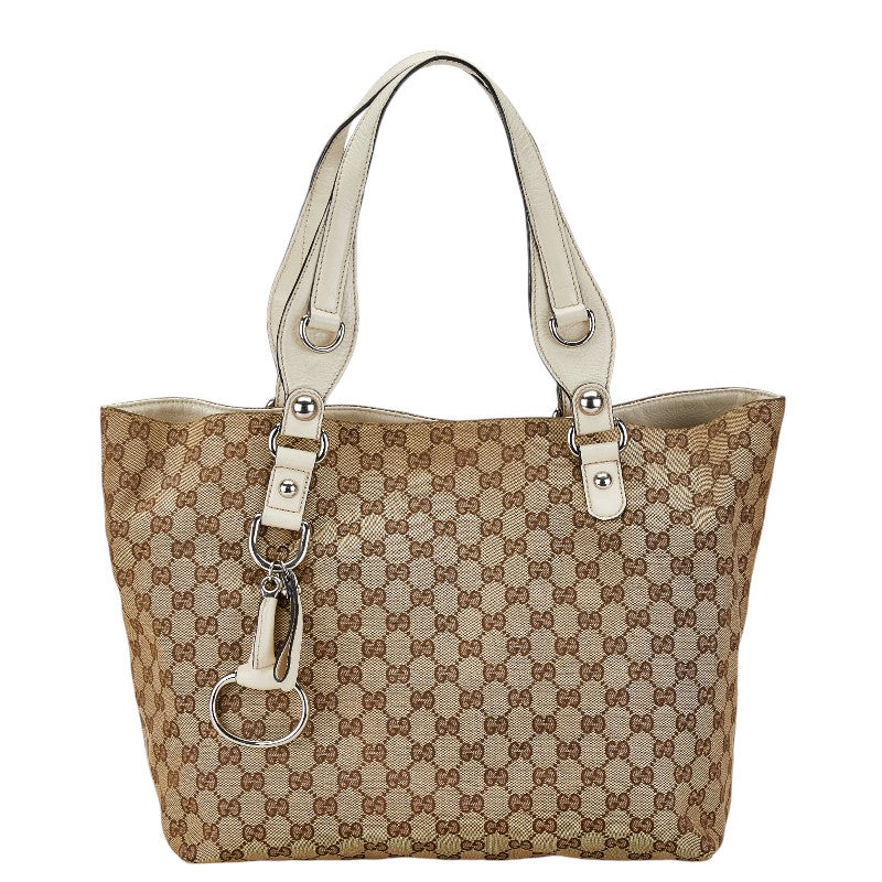 Gucci GG Canvas Horsebit Tote Bag 229852 in Very Good Condition