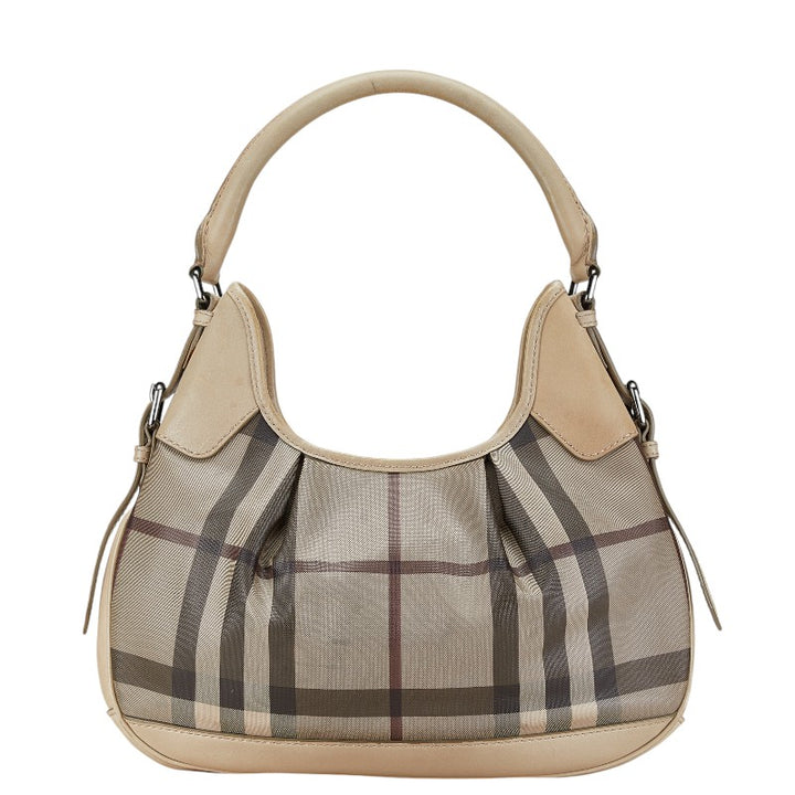 Burberry Check PVC Leather Handbag in Very Good Condition