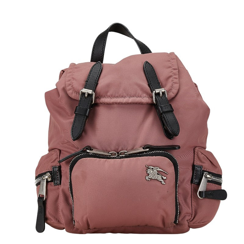 Burberry Nylon Logo Backpack Wine Red in Very Good Condition