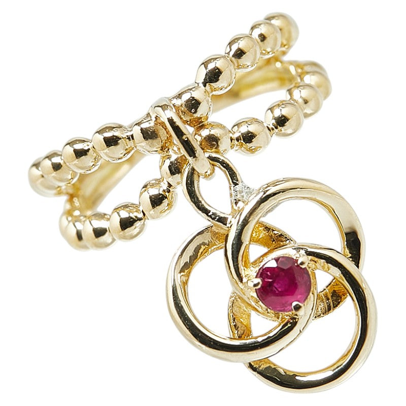 K18YG Yellow Gold Ruby Pinky Ring