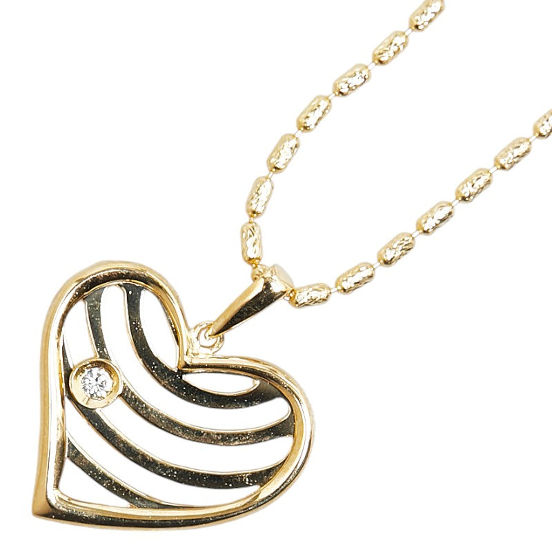 K18YG Gold Diamond Heart Pendant Necklace