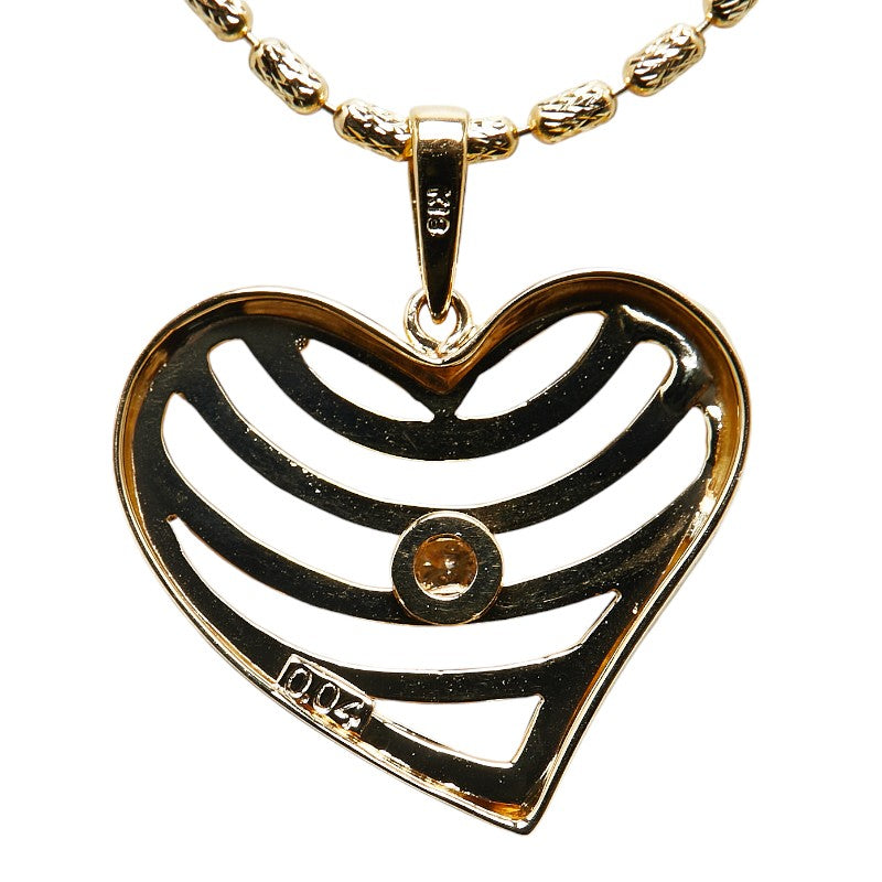 K18YG Gold Diamond Heart Pendant Necklace