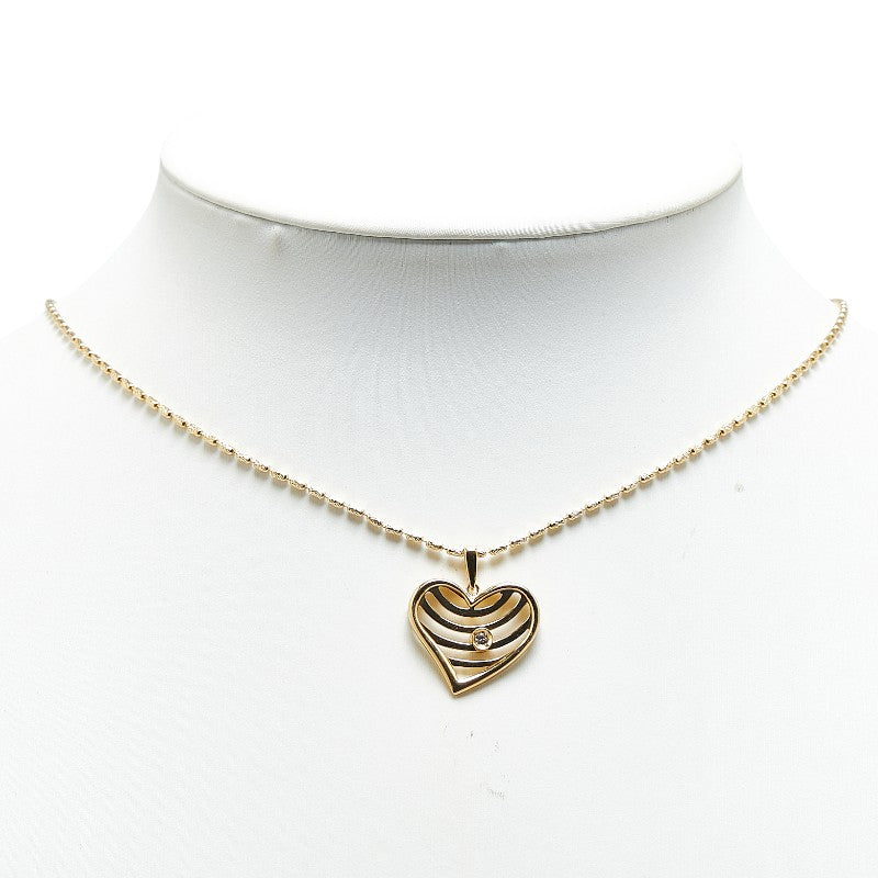 K18YG Gold Diamond Heart Pendant Necklace