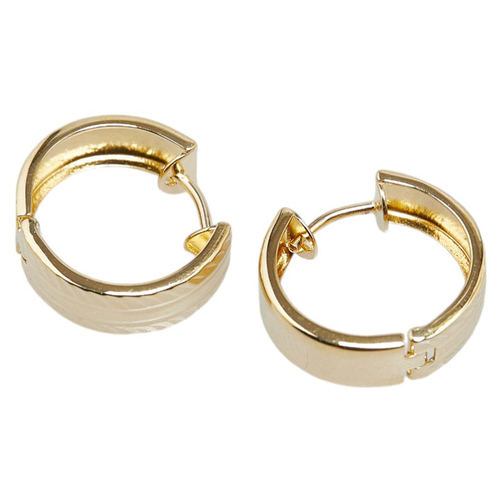 K18YG Yellow Gold Hoop Earrings in Excellent Condition