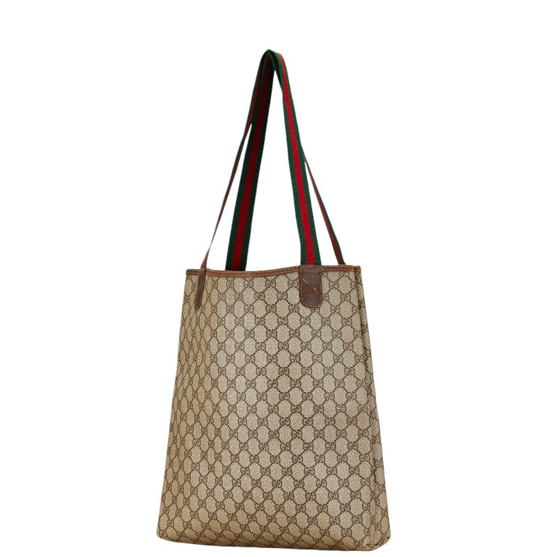 Gucci GG Supreme Tote Shoulder Bag Beige Brown