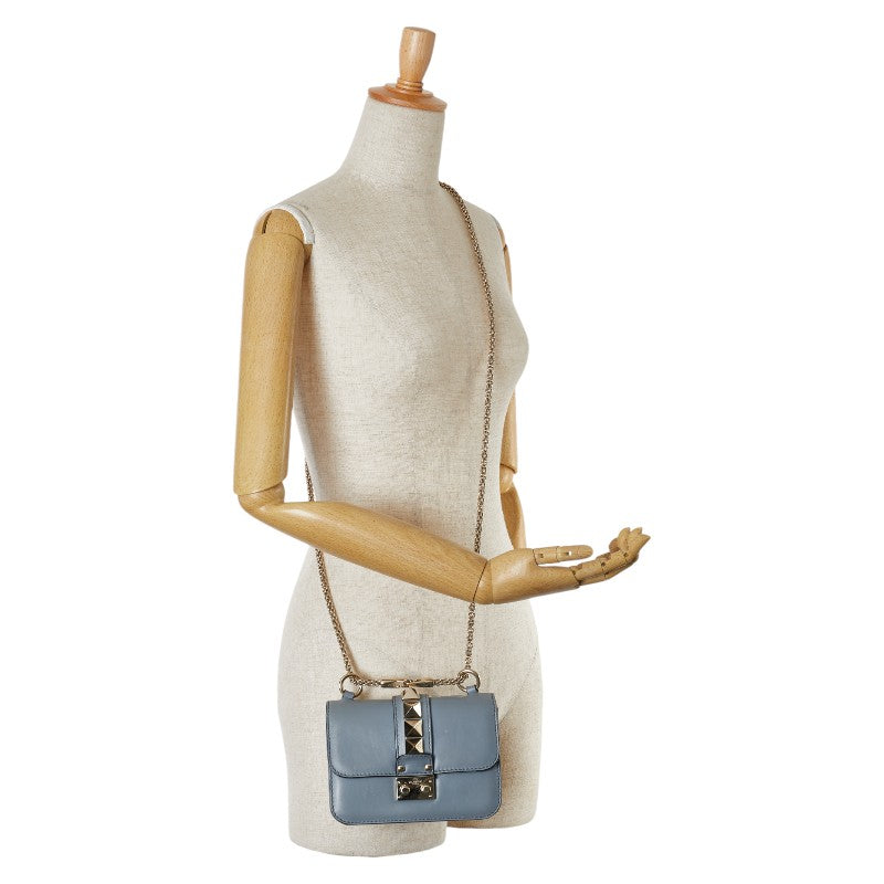 Valentino Rockstud Chain Shoulder Bag Light Blue