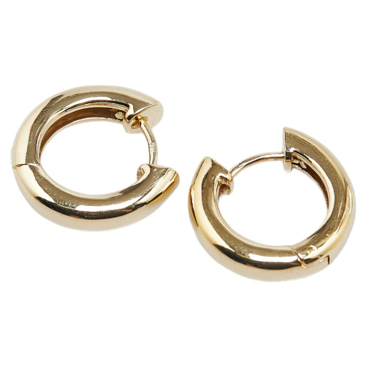 K18YG Yellow Gold Hoop Earrings in Excellent Condition