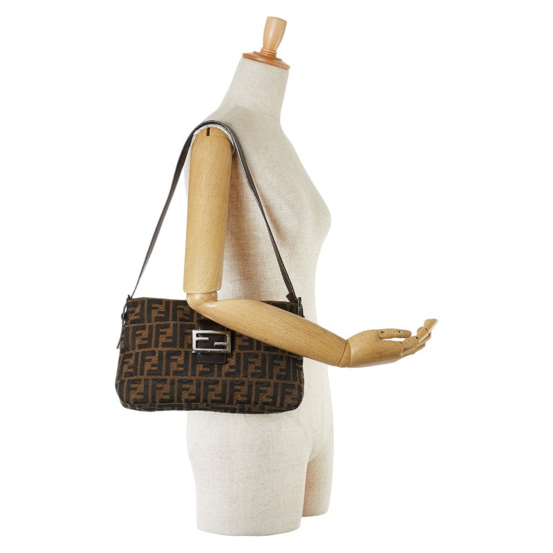 Fendi Mamma Bucket Shoulder Bag Canvas Leather