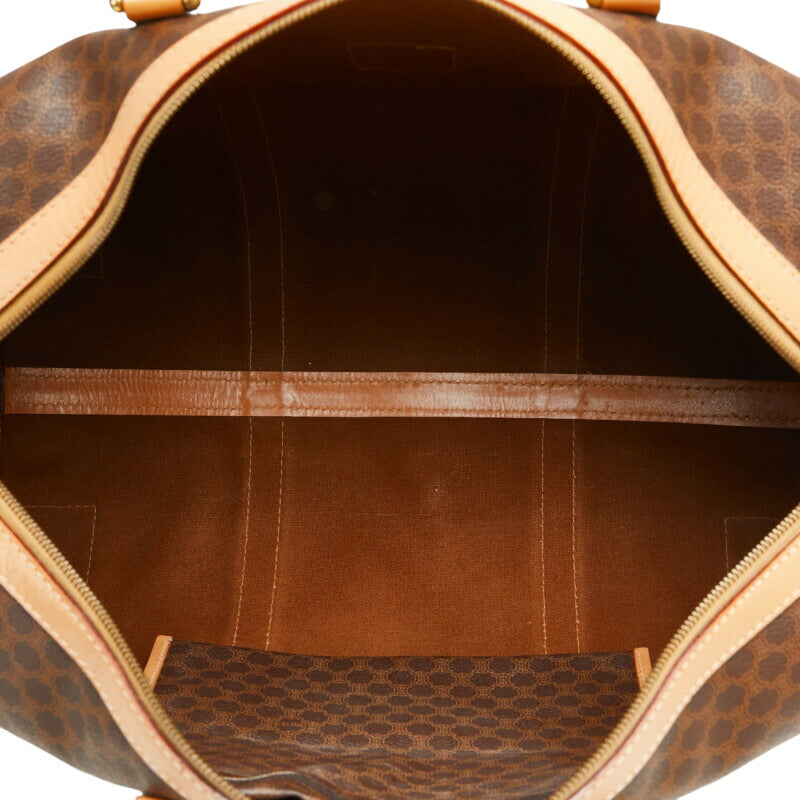 Celine Macadam Boston Travel Bag Brown PVC Leather