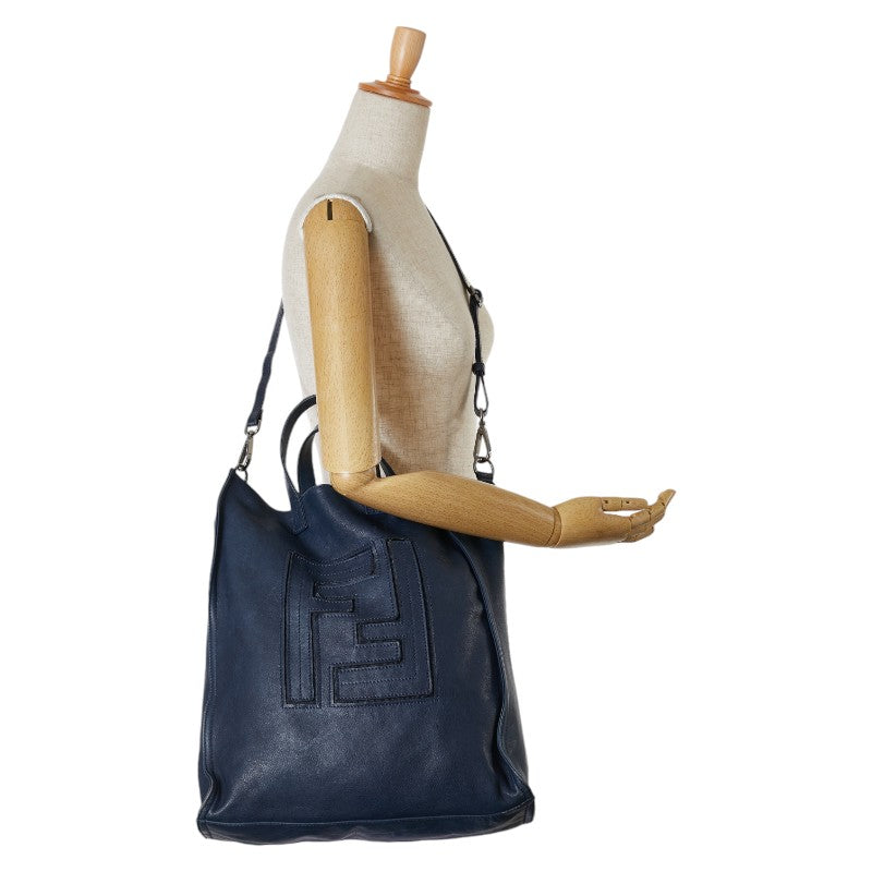 Fendi FF Logo Leather Tote Bag 7VA245