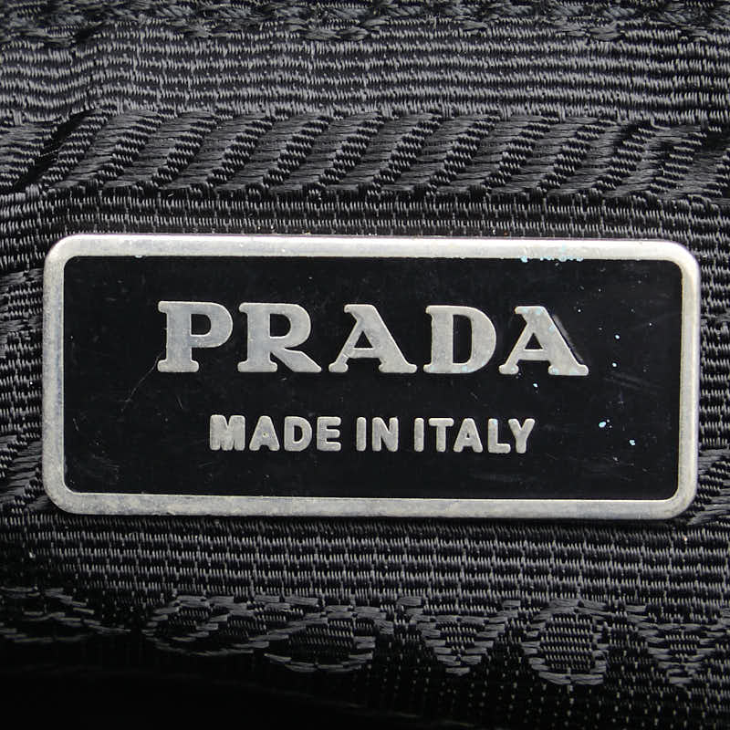 Prada Nylon Leather Triangle Logo Shoulder Bag