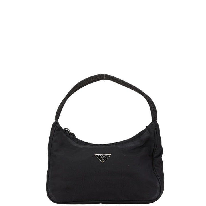 Prada Nylon Mini Handbag with Logo Plate