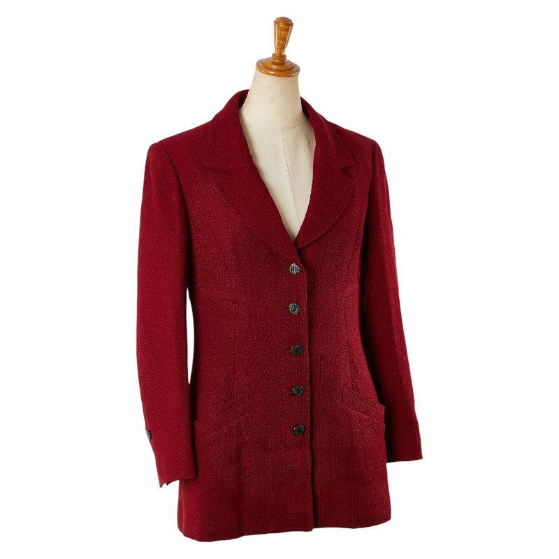 Chanel Wool Jacket Coat Red