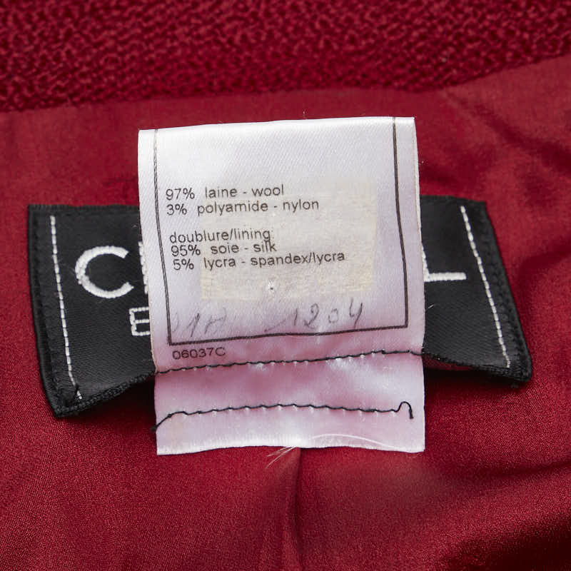 Chanel Wool Jacket Coat Red