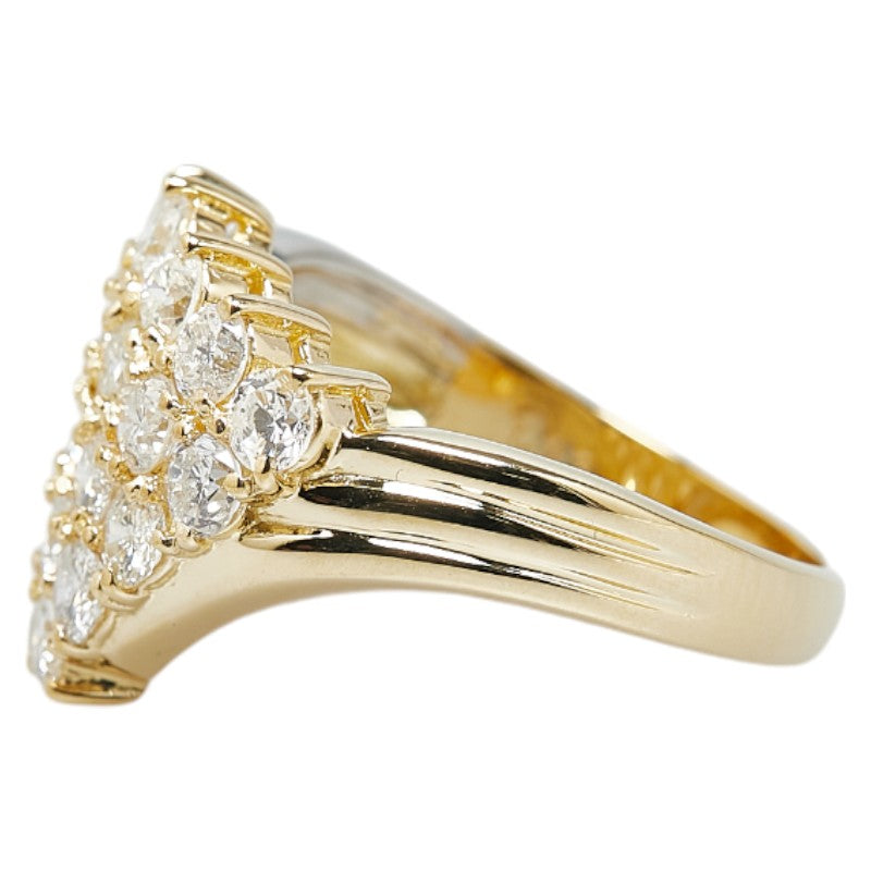 K18YG Yellow Gold Pt850 Platinum Diamond Ring 1.13ct