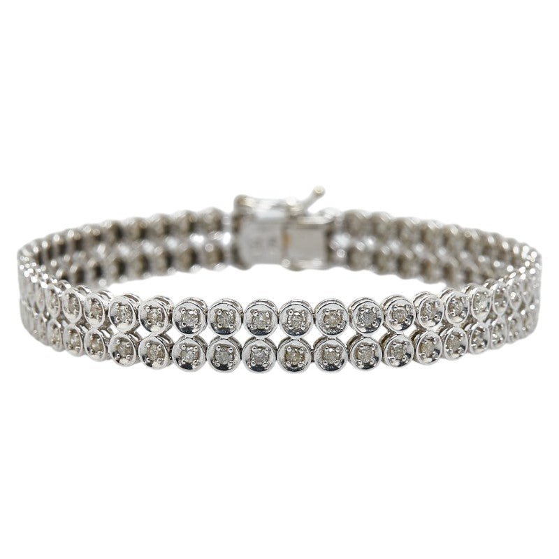 K18WG White Gold Diamond Tennis Bracelet