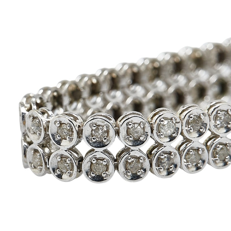 K18WG White Gold Diamond Tennis Bracelet