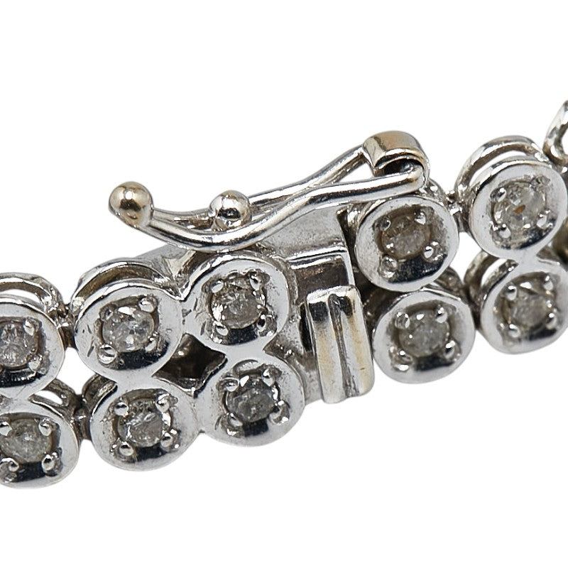 K18WG White Gold Diamond Tennis Bracelet