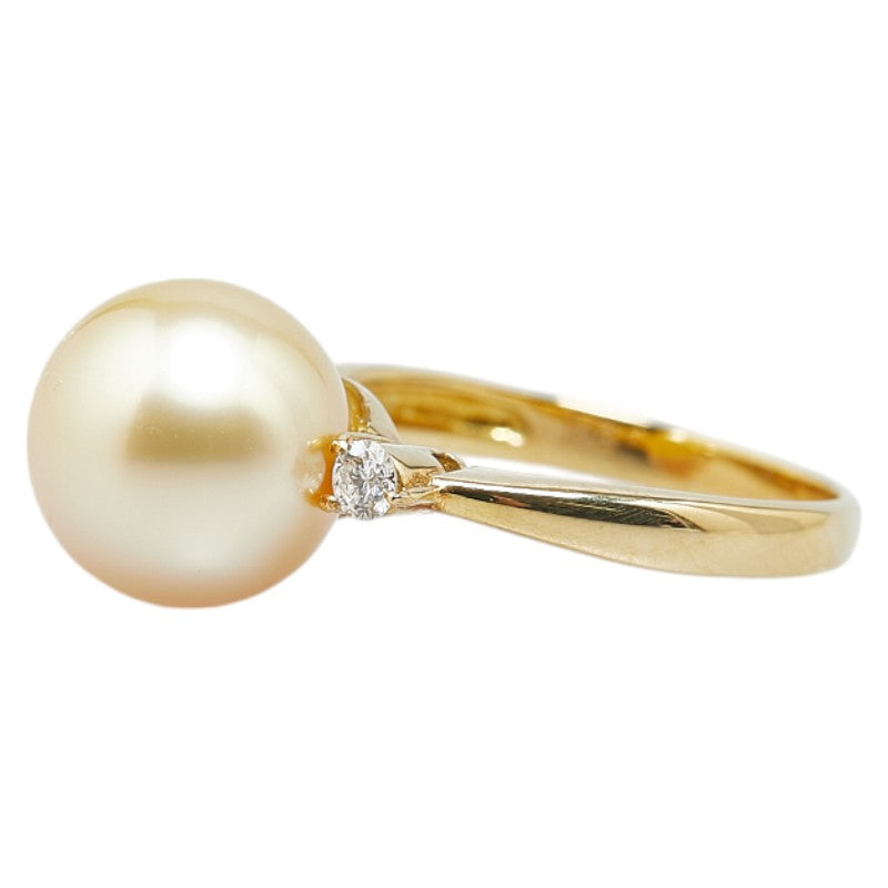 K18YG Yellow Gold Pearl Diamond Ring