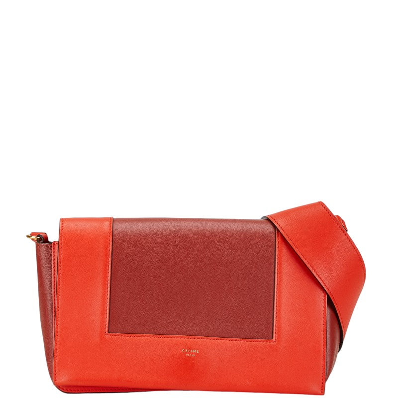 Celine Medium Leather Shoulder Bag Red