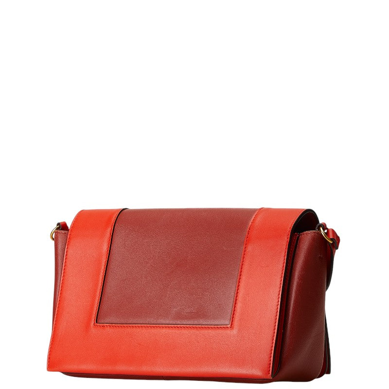 Celine Medium Leather Shoulder Bag Red