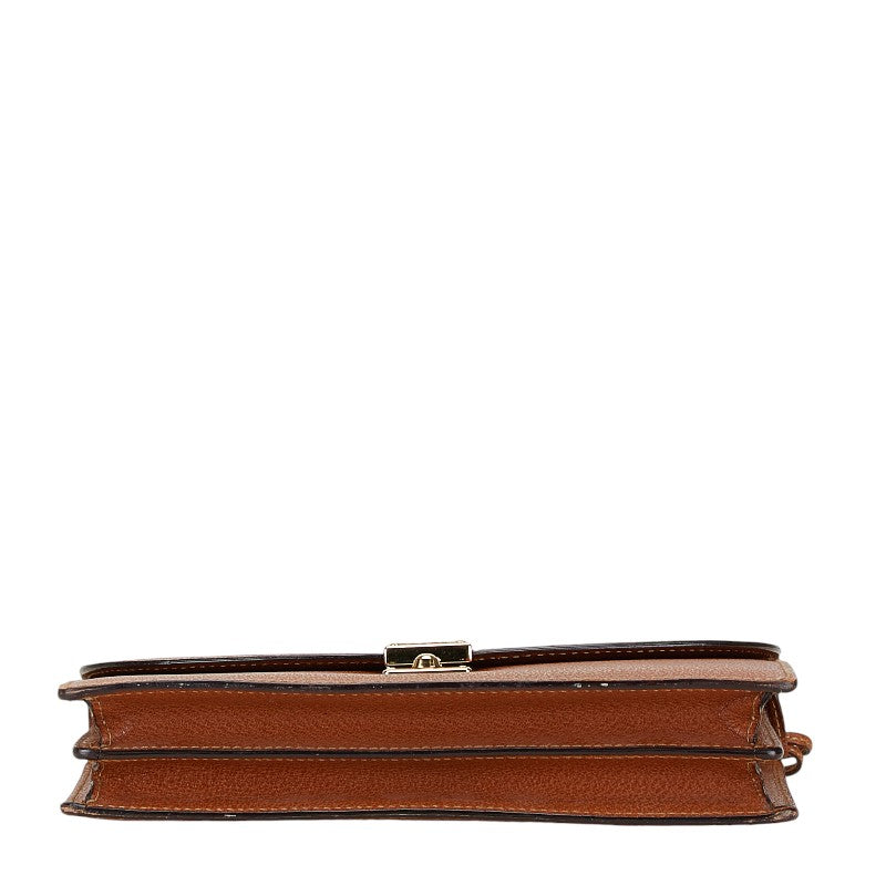 Gucci Leather Clutch Bag Brown