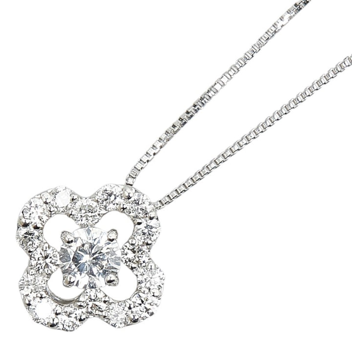 Platinum Diamond Flower Necklace 0.50ct in Excellent Condition