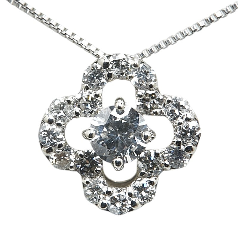 Platinum Diamond Flower Necklace 0.50ct in Excellent Condition