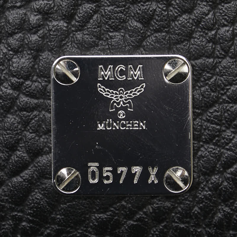 MCM Leather Logo Shoulder Bag Black in Very Good Condition