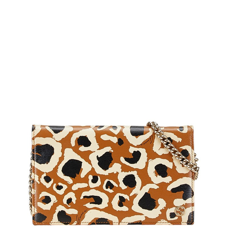 Gucci Leopard Chain Wallet Shoulder Bag