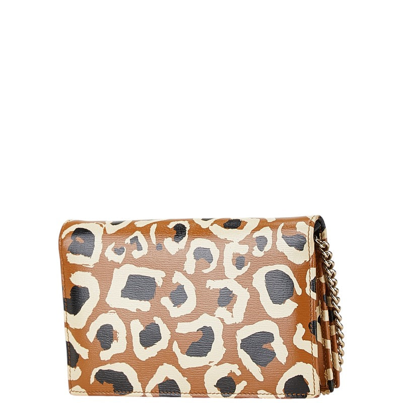 Gucci Leopard Chain Wallet Shoulder Bag