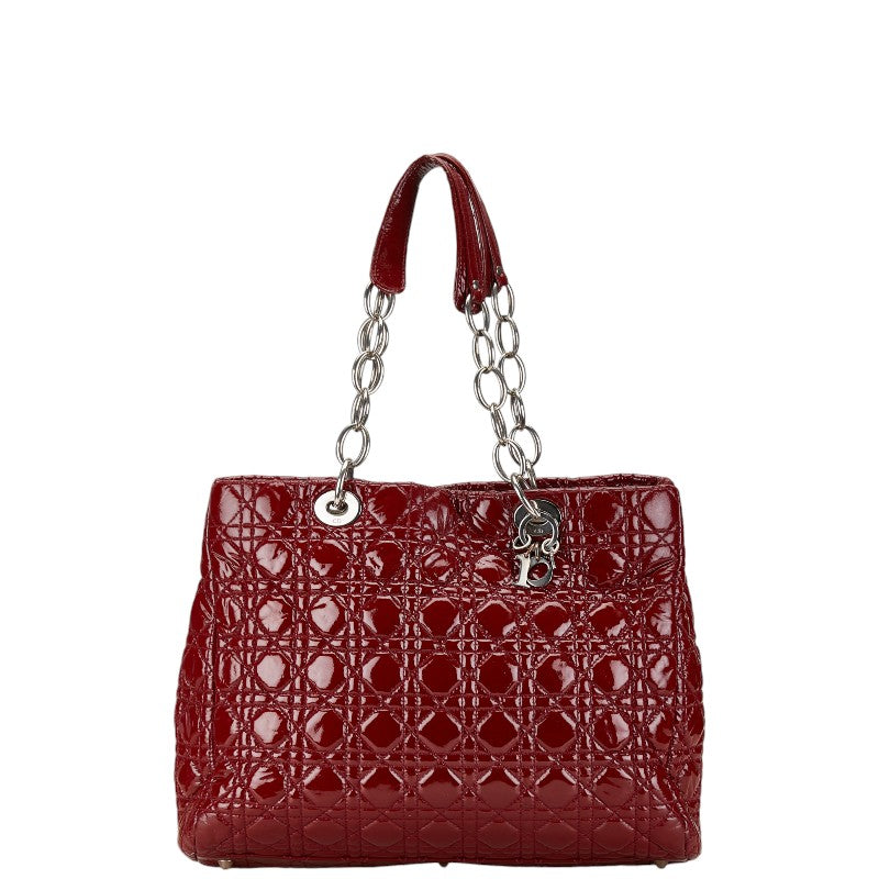 Dior Cannage Red Patent Leather Tote Bag