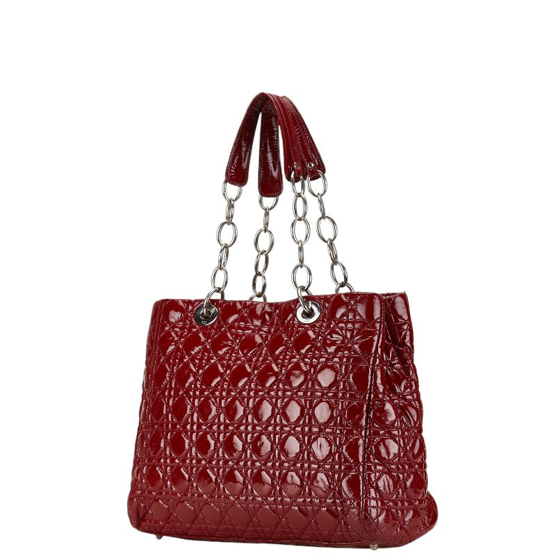 Dior Cannage Red Patent Leather Tote Bag