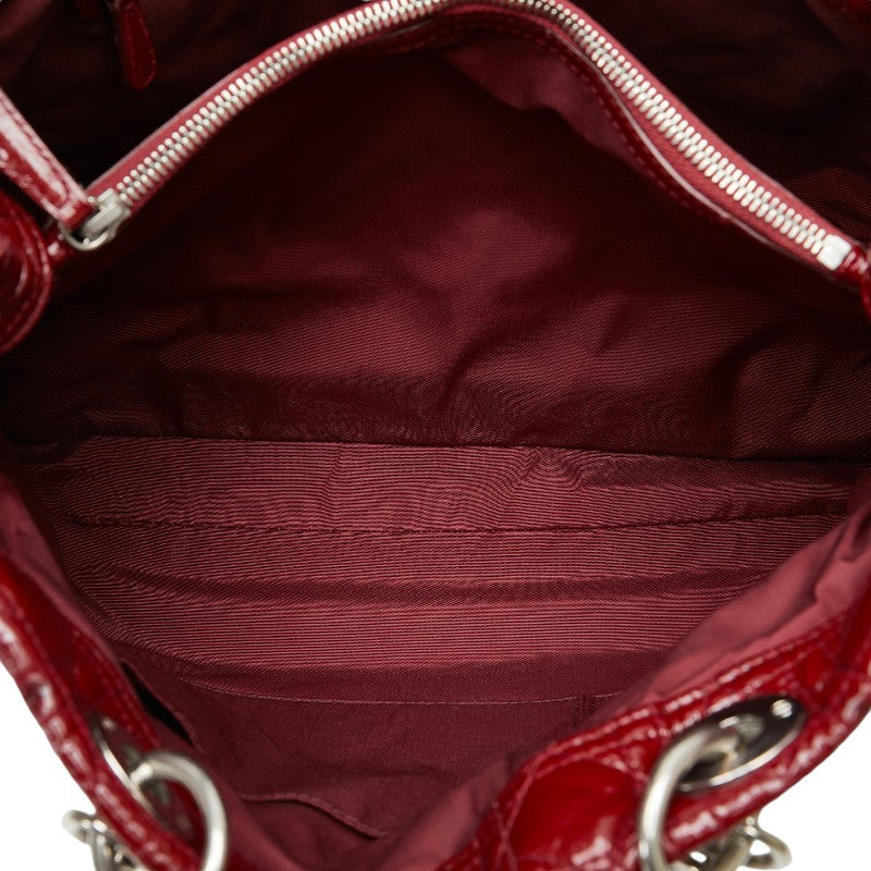 Dior Cannage Red Patent Leather Tote Bag