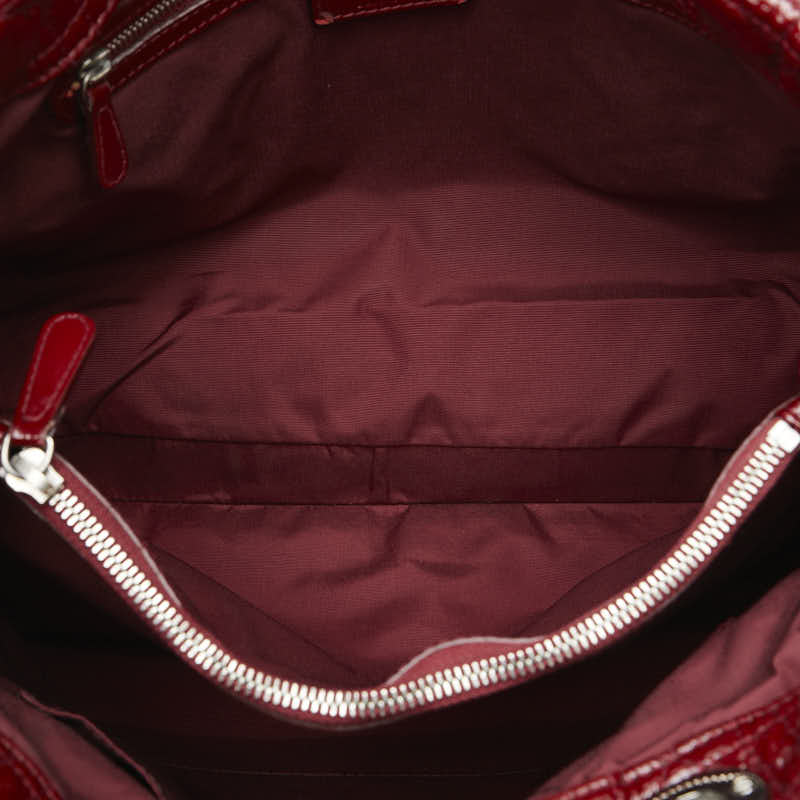 Dior Cannage Red Patent Leather Tote Bag