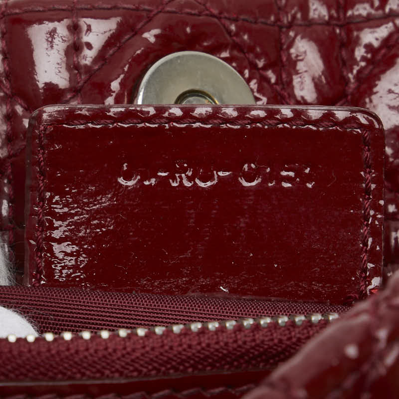 Dior Cannage Red Patent Leather Tote Bag