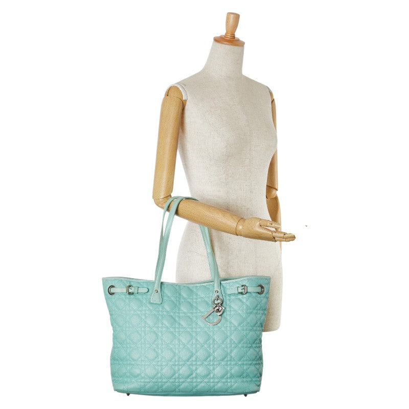 Dior Lady Dior Cannage Tote Bag Mint Green