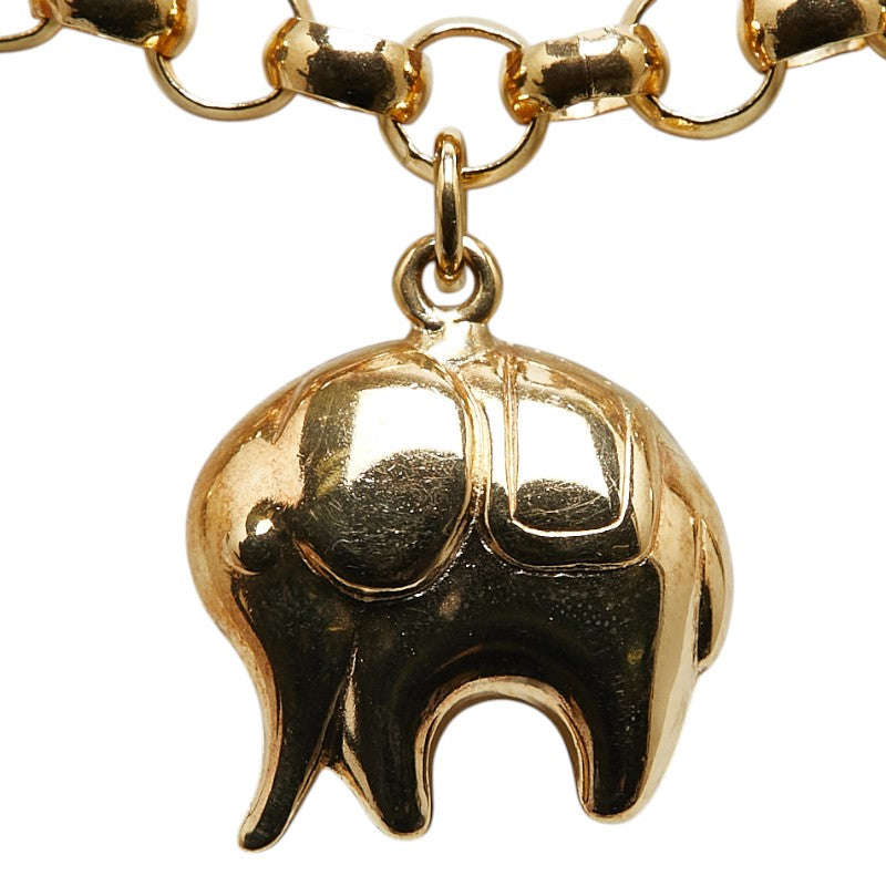 K18YG Yellow Gold Elephant Charm Necklace