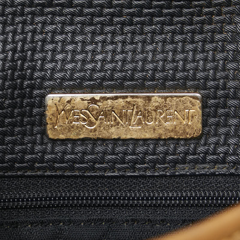 YSL Logo PVC Leather Shoulder Bag