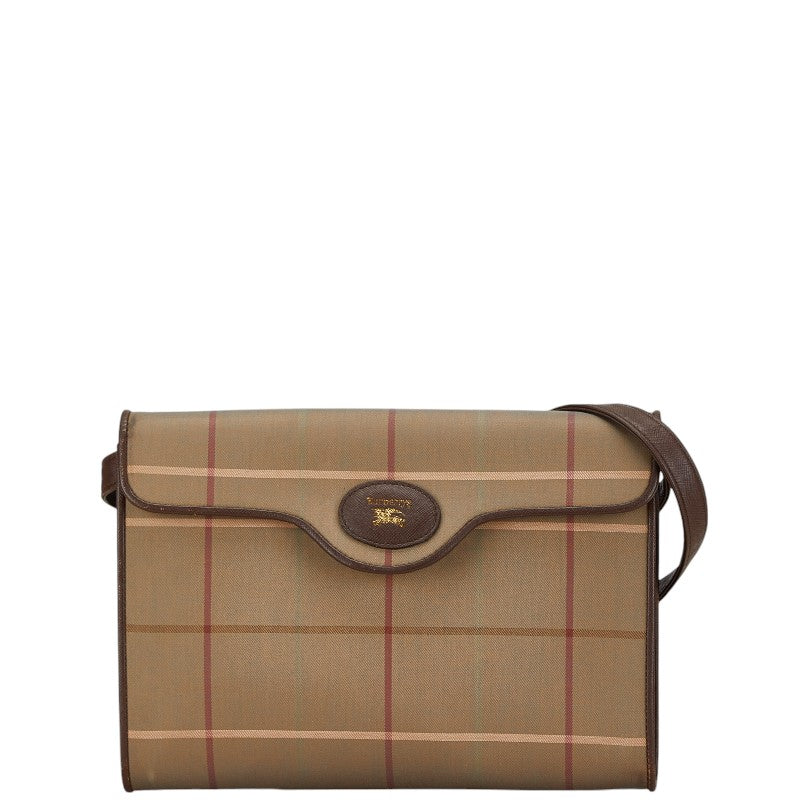 Burberry Canvas Leather Check One Shoulder Bag