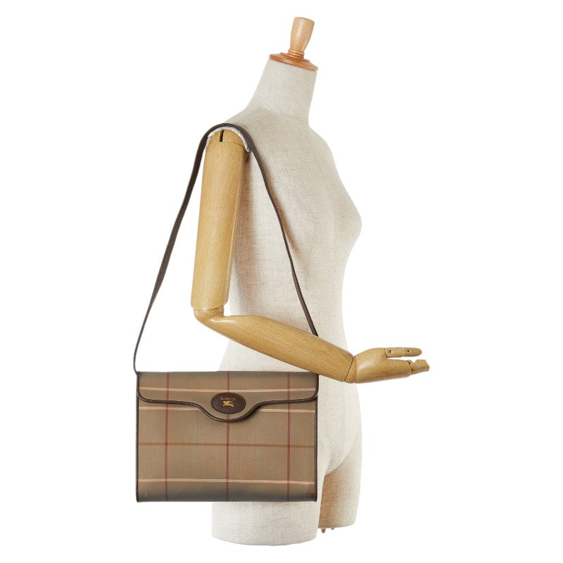 Burberry Canvas Leather Check One Shoulder Bag