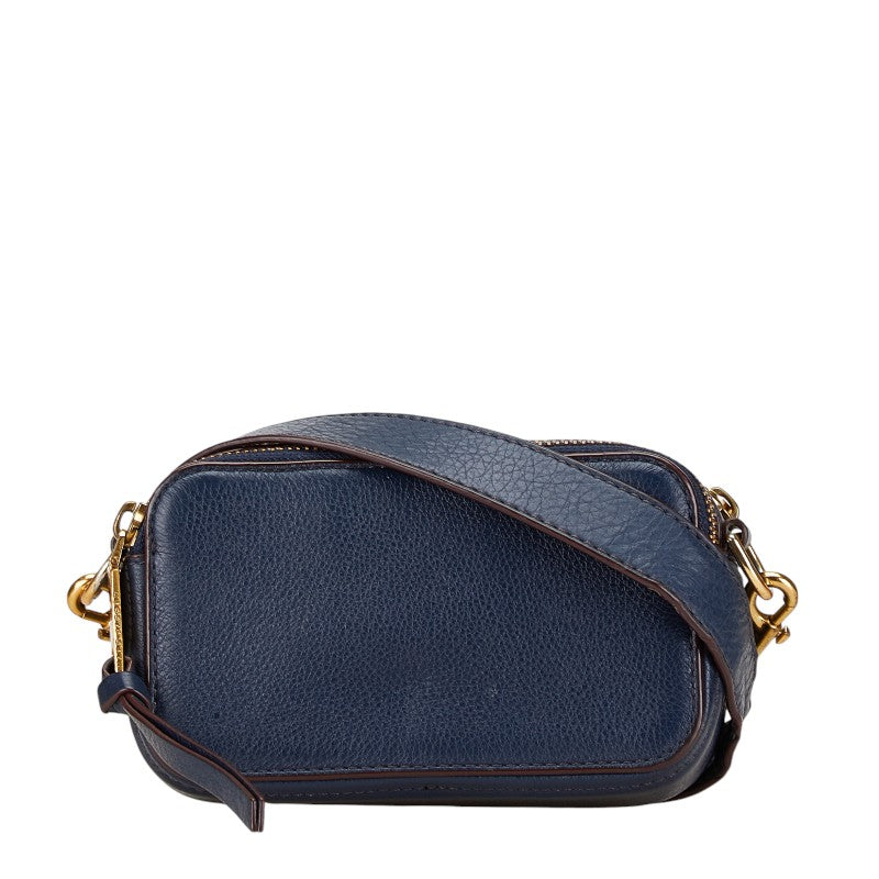 MARC JACOBS Leather Shoulder Bag Navy