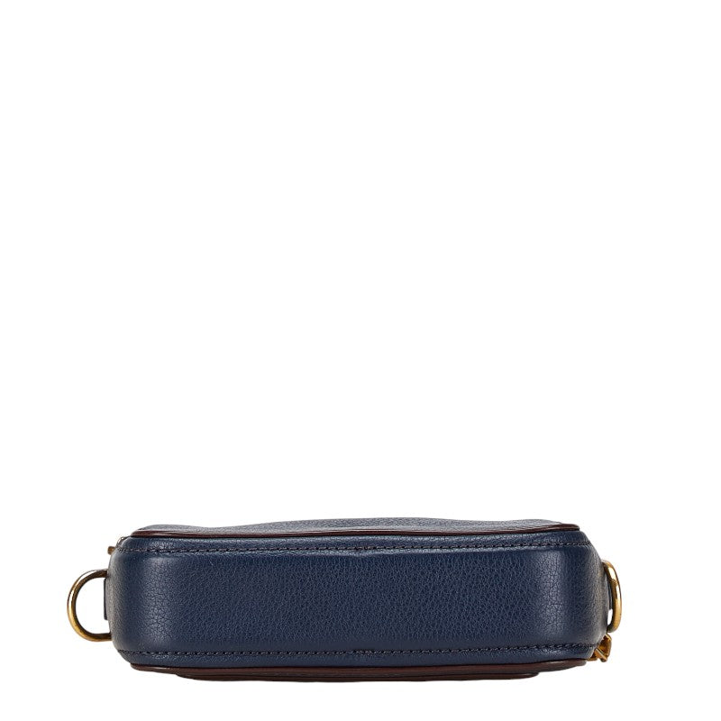 MARC JACOBS Leather Shoulder Bag Navy