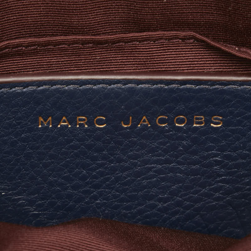 MARC JACOBS Leather Shoulder Bag Navy