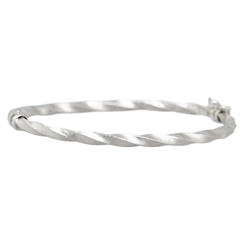 K18WG White Gold Twist Bangle Bracelet